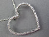 ESTATE .28CT DIAMOND 14K WHITE GOLD 3D OPEN HEART ETERNITY LOVE PENDANT W/ CHAIN