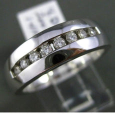 ESTATE WIDE .33CT DIAMOND 14KT WHITE GOLD 3D CHANNEL WEDDING ANNIVERSARY RING