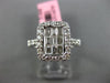 ESTATE 1.09CT ROUND BAGUETTE DIAMOND 18KT WHITE GOLD RECTANGULAR ENGAGEMENT RING