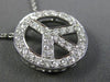 ESTATE .80CT DIAMOND 18KT WHITE GOLD 3D OPEN PEACE CIRCULAR FLOATING FUN PENDANT