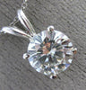 ESTATE 1.80CT MONZONITE 14KT WHITE GOLD 3D CLASSIC SOLITAIRE PENDANT #MILANO005
