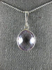 ESTATE 4.0CT AAA AMETHYST 14KT WHITE GOLD 3D OVAL CLASSIC BEZEL PENDANT