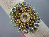 ESTATE LARGE 2.13CT DIAMOND & AAA MULTI GEM 14K YELLOW GOLD CIRCULAR FLOWER RING