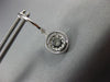 ESTATE 1.0CT DIAMOND 14KT WHITE GOLD ROUND CLUSTER HALO HUGGIE HANGING EARRINGS