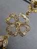 ESTATE LARGE .50CT DIAMOND 14KT YELLOW GOLD FOUR LEAF CLOVER CHANDELIER EARRINGS