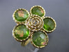 ESTATE LARGE 10.0CT AAA EXTRA FACET PERIDOT 14KT YELLOW GOLD 3D FLOWER FUN RING