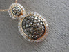 ESTATE .50CT WHITE & CHOCOLATE FANCY DIAMOND 14KT ROSE GOLD CLUSTER OVAL PENDANT