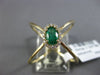 LARGE .53CT DIAMOND & AAA COLOMBIAN EMERALD 14K WHITE GOLD HALO CRISS CROSS RING
