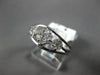 ESTATE .48CT ROUND CUT DIAMOND 14K WHITE GOLD 3D CLASSIC FLOWER CLUSTER FUN RING
