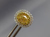 ESTATE 1.02CT WHITE & FANCY YELLOW DIAMOND 18KT 2 TONE GOLD DOUBLE HALO EARRINGS