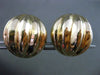 ESTATE LARGE 14KT YELLOW GOLD 3D CIRCULAR PUMPKIN RIDGED CLIP ON EARRINGS
