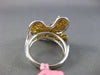 ESTATE LARGE 3.94CT WHITE & YELLOW DIAMOND 18KT TWO TONE GOLD 3D BUTTERFLY RING