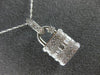 ESTATE LARGE .70CT ROUND & BAGUETTE DIAMOND 18KT WHITE GOLD 3D LOCK LOVE PENDANT