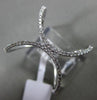 ESTATE EXTRA LARGE .33CT DIAMOND 18KT WHITE GOLD 3D CRESCENT MOON X LOVE RING