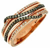 .32CT WHITE AND CHOCOLATE FANCY DIAMOND 14K ROSE GOLD MULTI ROW ANNIVERSARY RING