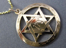 ESTATE 14K YELLOW GOLD 3D HANDCRAFTED STAR OF DAVID ZION FILIGREE PENDANT #26157