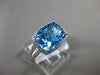 ESTATE 3.31CT DIAMOND & BLUE TOPAZ 14KT WHITE GOLD 3D FILIGREE ENGAGEMENT RING