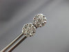 ESTATE .75CT ROUND DIAMOND 14KT WHITE GOLD CLASSIC FLOWER CLUSTER STUD EARRINGS