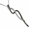 .28CT WHITE & CHOCOLATE FANCY DIAMOND 14KT WHITE GOLD INFINITY LOVE KNOT PENDANT