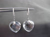 ESTATE LARGE 29.97CT DIAMOND & QUARTZ 14KT WHITE GOLD HEART HANGING EARRINGS