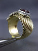 ESTATE LARGE 1.83CT DIAMOND & AAA RUBY 18K WHITE & YELLOW GOLD SNAKE RING #26018