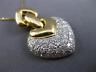 ESTATE LARGE 1.30CT DIAMOND 18KT TWO TONE GOLD 3D HEART FLOATING PENDANT #23610