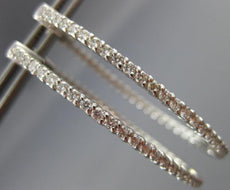 1.36CT DIAMOND 14KT WHITE GOLD 3D INSIDE OUT LUCIDA OVAL HOOP EARRINGS #MILANO