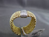 ESTATE WIDE .35CT DIAMOND 14K WHITE & YELLOW GOLD PAVE FLEXIBLE WOVEN MESH RING