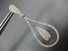 ESTATE LARGE 1.50CT DIAMOND 14K WHITE GOLD 3D TEAR DROP CLUSTER HANGING EARRINGS