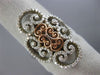 ESTATE WIDE .64CT DIAMOND 14K WHITE & ROSE GOLD 3D OPEN FILIGREE HEART LOVE RING