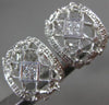 ESTATE WIDE 1.08CT DIAMOND 14KT WHITE GOLD 3D FILIGREE ETOILE HANGING EARRINGS