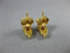 ANTIQUE 1.20CT DIAMOND & AAA RUBY 14KT YELLOW GOLD CLUSTER STUD EARRINGS #18909