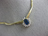 ESTATE 1.10CT DIAMOND & AAA SAPPHIRE 14KT YELLOW GOLD 3D FLOWER NECKLACE #13011