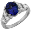 ESTATE 3.65CT DIAMOND & AAA TANZANITE 14KT WHITE GOLD 3D CLASSIC ENGAGEMENT RING