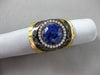 ANTIQUE 3.02CT DIAMOND & AAA SAPPHIRE 18KT YELLOW GOLD 3D FILIGREE ITALIAN RING