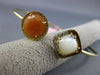 ESTATE .10CT DIAMOND QUARTZ & MOON STONE 14KT YELLOW GOLD SQUARE BANGLE BRACELET