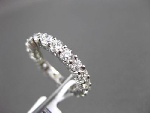 ESTATE 2.39CT ROUND DIAMOND 14KT WHITE GOLD SHARED PRONG ETERNITY RING 3mm WIDE