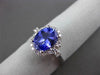 ESTATE 1.95CT DIAMOND & TANZANITE 18KT WHITE GOLD 3D OVAL HALO ENGAGEMENT RING