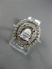 ESTATE LARGE .71CT DIAMOND 14KT WHITE GOLD OVAL HALO SEMI MOUNT ENGAGEMENT RING