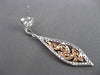 ESTATE .50CT DIAMOND 14KT WHITE & ROSE GOLD 3D FILIGREE HANGING EARRINGS