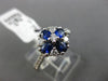 ESTATE 1.21CT DIAMOND & SAPPHIRE 18KT WHITE GOLD SEMI ETERNITY FLOWER LOVE RING