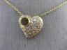 ESTATE .40CT DIAMOND 14KT YELLOW GOLD 3D CLASSIC PUFFED HEART PENDANT #22986