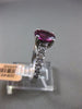 ESTATE 1.71CT DIAMOND & PINK SAPPHIRE 14KT WHITE GOLD SOLITAIRE ENGAGEMENT RING