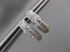 ESTATE 1.50CT DIAMOND 14KT WHIITE GOLD 3D CLASSIC MULTI ROW PAVE HUGGIE EARRINGS