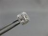 ESTATE .50CT DIAMOND 18K GOLD ROUND & BAGUETTE CLUSTER HALO SQUARE STUD EARRINGS