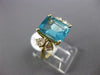 ESTATE LARGE 4.50CT DIAMOND & AAA BLUE APATITE 14KT YELLOW GOLD ENGAGEMENT RING
