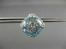 ESTATE LARGE 20.31CT DIAMOND & AAA BLUE TOPAZ 14K WHITE GOLD 3D CLIP ON EARRINGS