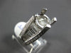 ESTATE EXTRA LARGE 1.56CT DIAMOND 14KT WHITE GOLD 3D  SEMI MOUNT ENGAGEMENT RING