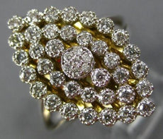ESTATE LARGE .86CT DIAMOND 18K 2 TONE GOLD 3D FILIGREE MILGRAIN ANNIVERSARY RING
