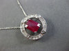 ESTATE 2.20CT DIAMOND & AAA RUBY 18KT WHITE GOLD SOLITAIRE FLOATING PENDANT #392